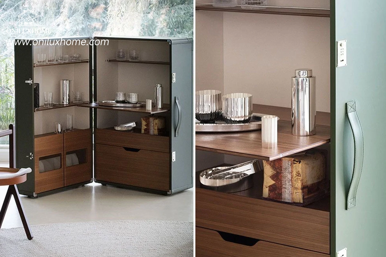 Wine Cabinet with Wooden Storage | Modern Wine Storage wine rack cupboard
