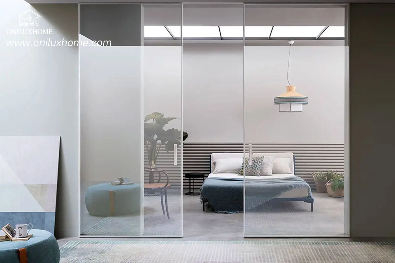 Modern Interior Glass Doors | Fluted Living Room 2 Panel Doors 两扇门,doors inside house 屋内门,room