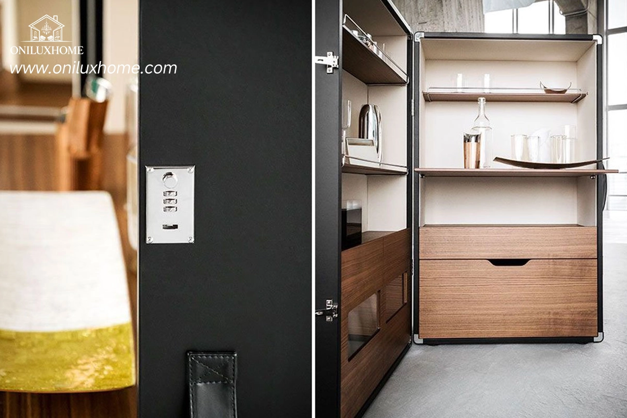 Wine Cabinet with Wooden Storage | Modern Wine Storage wood wine cabinet