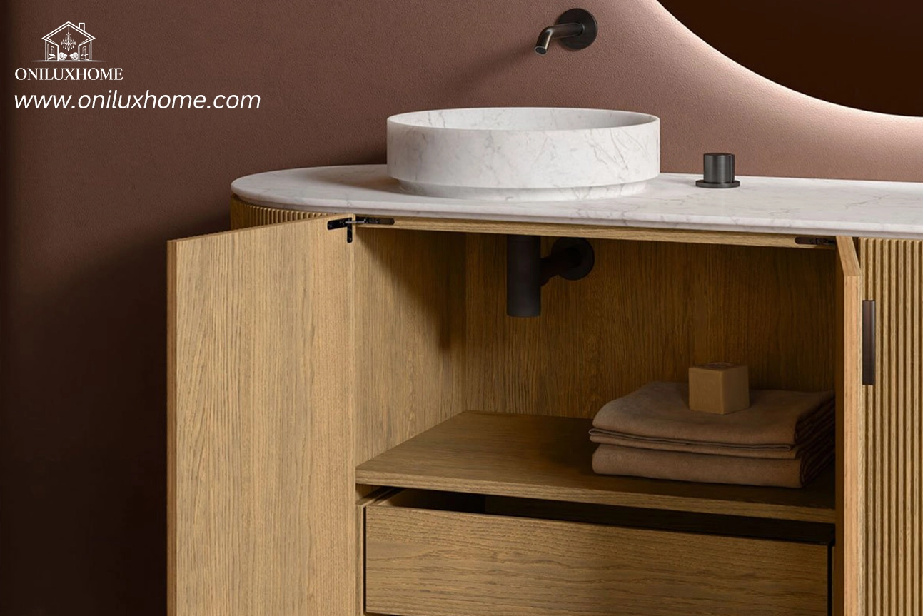 Modern Wood Bathroom Cabinet with Sink Vanity cabinet in the bathroom