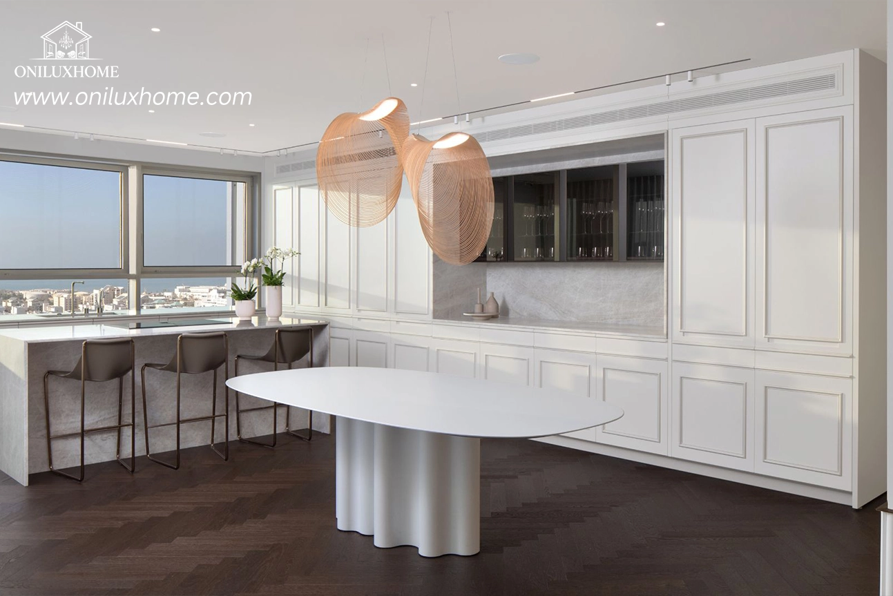 Custom Wood Kitchen Cabinets with Modern White Island kitchen cabinets kitchen