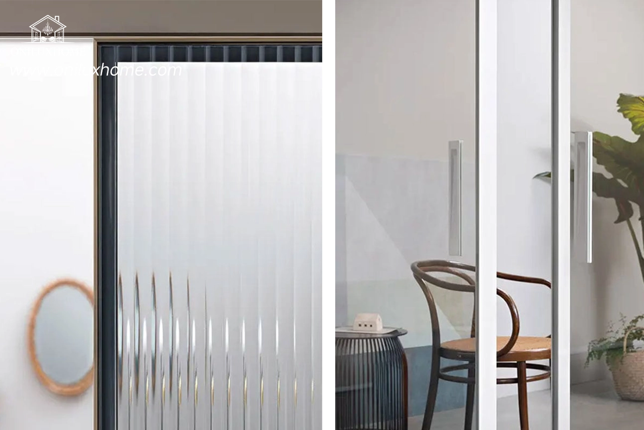 Modern Interior Glass Doors | Fluted Living Room 2 Panel Doors room door design